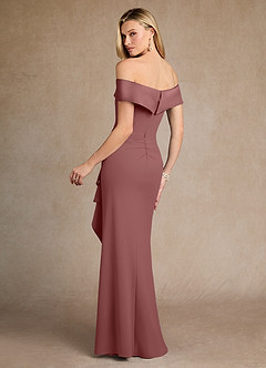 Azazie Laredo vestidos de madre de la novia Vestido de Rosa Del Desierto de Crepé elástico de Sirena con Vestidos sin tirantes image3