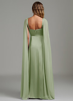 Azazie Niveah Robes de demoiselle d'honneur Robe Trapèze Convertible en Satin extensible Sans bretelles Vert Sauge image4