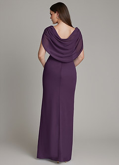 Azazie Hadley Bridesmaid Dresses Plum Mermaid Pleated Chiffon Dress image1