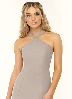 Azazie Rue Bridesmaid Dresses Frost A-Line Halter Chiffon Dress image6