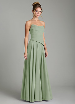 Azazie Gabriela Bridesmaid Dresses Dusty Sage A-Line Corset Chiffon Dress image5