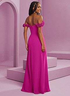 Barbie ♥ Azazie Abiti da Damigella Abito Convertibile A-Line in Chiffon a Spalla Scoperta Fucsia image15