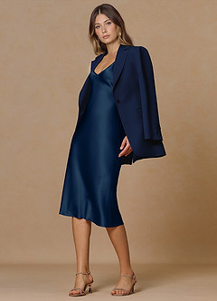 front Rowan Blue Refined Weave Performance blazer