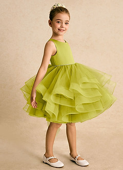 Azazie Tinie Abiti da Ragazza di Fiori Abito Principessa in Tulle Fiocco Citronella image4