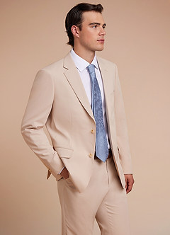front Carter Tan Cotton Linen Blend Suit Jacket
