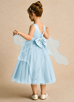 Azazie Pear vestidos de niña de las flores Vestido de Azul Cielo de Tul de Princesa con Lazo image5