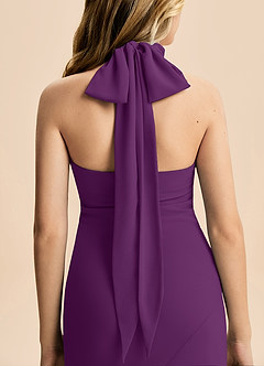 Azazie Velli Junior Meerjungfrau-Linie Hoher Kragen Chiffon Kleid Traube image6