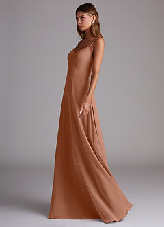 Azazie Marley Bridesmaid Dresses Bronzer A-Line Off the Shoulder Chiffon Convertible Dress image6
