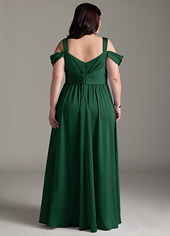 Azazie Lianne Jurken voor bruidsmeisjes Jurk van Stretch Satijn met A-Lijn Off the Shoulder Donkergroen image10