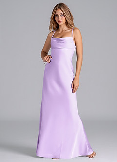 Azazie Seema Abiti da Damigella Abito Sirena in Raso Elasticizzato Corsetto Lilla image4