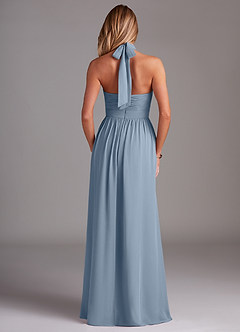 Azazie Avary Bridesmaid Dresses Dusty Blue A-Line Pleated Chiffon Dress image8