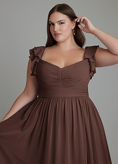 Azazie Anaya Bridesmaid Dresses Ganache A-Line Sweetheart Neckline Chiffon Dress image14