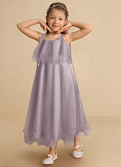 Azazie Bunie Flower Girl Dresses Dusk A-Line Spaghetti Strap Tulle Dress image8