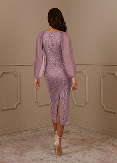 Azazie Mya Mother of the Bride Dresses Dusty Rose Sheath Scoop lace Lace Dress image2