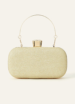 front Crystal And Rhinestone Embellished Clutch Bag