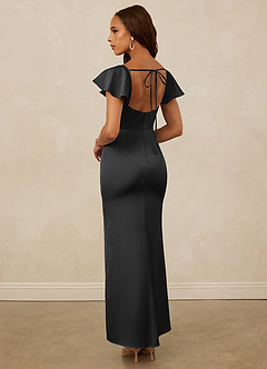 Christian Siriano Bridal for Azazie 1005 Bridesmaid Dresses Black Sheath Sweetheart Neckline Stretch Satin Dress image2