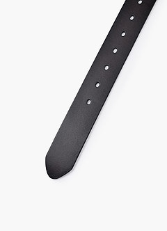 front Heren leren riem met dubbele lus