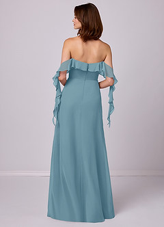Barbie ♥ Azazie Bridesmaid Dresses Moody Blue A-Line Off the Shoulder Chiffon Convertible Dress image6