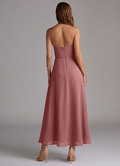 Azazie Wren Bridesmaid Dresses Desert Rose A-Line Strapless Chiffon Dress image4