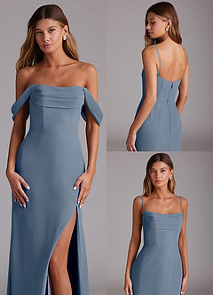 Azazie Saige Bridesmaid Dresses Twilight A-Line Off the Shoulder Chiffon Convertible Dress image10