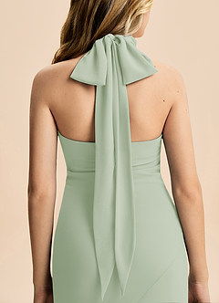 Azazie Velli Junior Dusty Sage Mermaid High Neck Chiffon Dress image6
