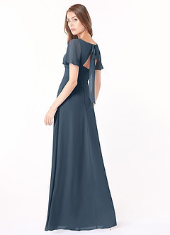 Azazie Kimber Bridesmaid Dresses Neptune A-Line Flounce Sleeve Chiffon Dress image4