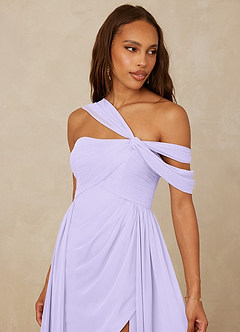 Christian Siriano Bridal for Azazie 1014 Bridesmaid Dresses Lilac A-Line Off the Shoulder Chiffon Dress image7
