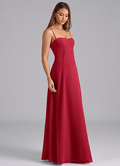 Azazie Valentine Bridesmaid Dresses Scarlet A-Line Corset Chiffon Dress image5