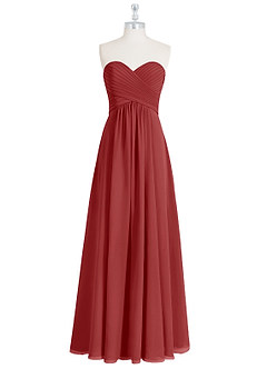 Azazie Yazmin Bridesmaid Dresses Rust A-Line Sweetheart Neckline Chiffon Convertible Dress image8