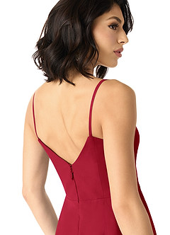 Azazie Aubrielle Final Sale Desert Rose A-Line Pleated Chiffon Dress image5