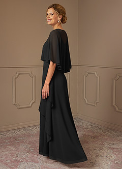 Azazie Bowie Mother of the Bride Dresses Black A-Line Chiffon Dress image3