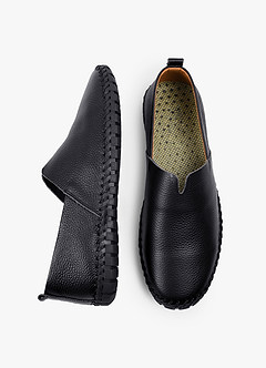 front Men's PU Easy Slip-On Dress Shoes