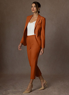 front Kennedy Naranja Quemada Blazer elástico estructurado