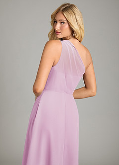 Azazie Phaedra Bridesmaid Dresses Candy Pink A-Line One Shoulder Chiffon Dress image6