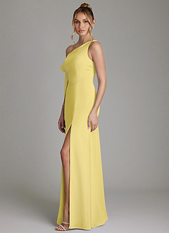 Azazie Aylin Final Sale Eucalyptus Sheath Off the Shoulder Chiffon Dress image5