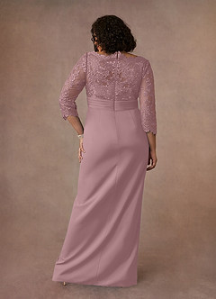 Azazie Bernadine vestidos de madre de la novia Vestido de Rosa Polvorienta de Encaje de Recto image8