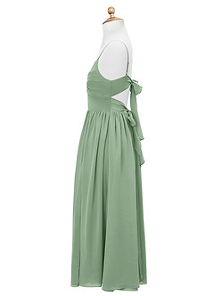 Azazie Zeya Junior Matcha A-Line Chiffon Dress image9