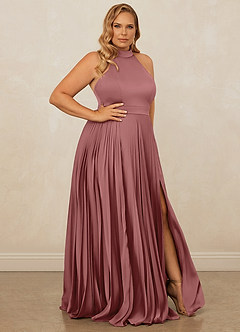 Christian Siriano Bridal for Azazie 1007 Bridesmaid Dresses Amethyst A-Line Pleated Stretch Satin Dress image10