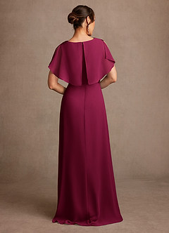 Azazie Frieda Mother of the Bride Dresses Burgundy A-Line Applique Chiffon Dress image3