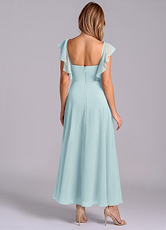 Azazie Leilani Bridesmaid Dresses Sea Glass A-Line Ruched Chiffon Dress image2