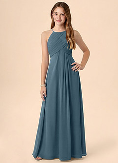 Azazie Ginny Junior Twilight A-Line Pleated Chiffon Dress image1