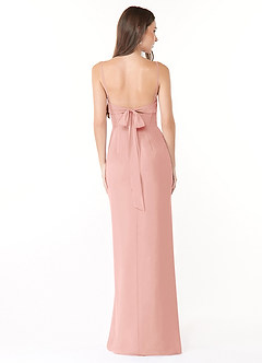 Azazie Mai Bridesmaid Dresses Rosette Sheath Pleated Chiffon Dress image2
