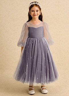 Azazie Trudy Sukienki dla dziewczynek sypiących kwiaty Suknia balowa Dekolt w kształcie serca Tiul Długość herbaty Sukienka image6