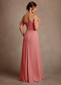 Azazie Amherst Abiti per la Madre della Sposa Abito A-Line in Chiffon a Spalla Scoperta Rosa Antica image3