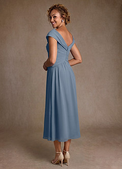 Azazie Mirta Mother of the Bride Dresses Twilight A-Line Pleated Floral Burnout Dress image2