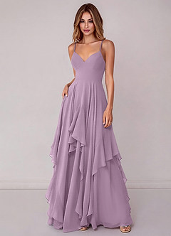 Azazie Zaina Abiti da Damigella Abito A-Line in Chiffon Glicine image3