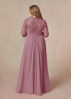 Azazie Devereaux Abiti per la Madre della Sposa Abito A-Line in Chiffon Pizzo Vintage Malva image7