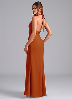 Azazie Valerie Bridesmaid Dresses Paprika Mermaid Pleated Chiffon Dress image5