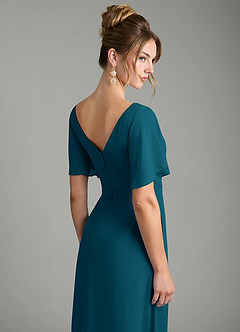 Azazie Ambrosia Bridesmaid Dresses Ink Blue A-Line Pleated Chiffon Dress image7