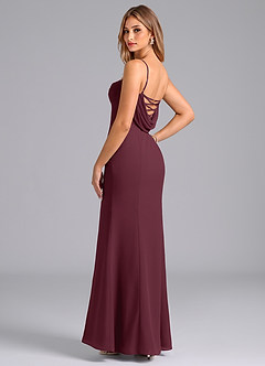 Azazie Wynni Abiti da Damigella Abito Sirena in Chiffon Corsetto Cabernet image5
